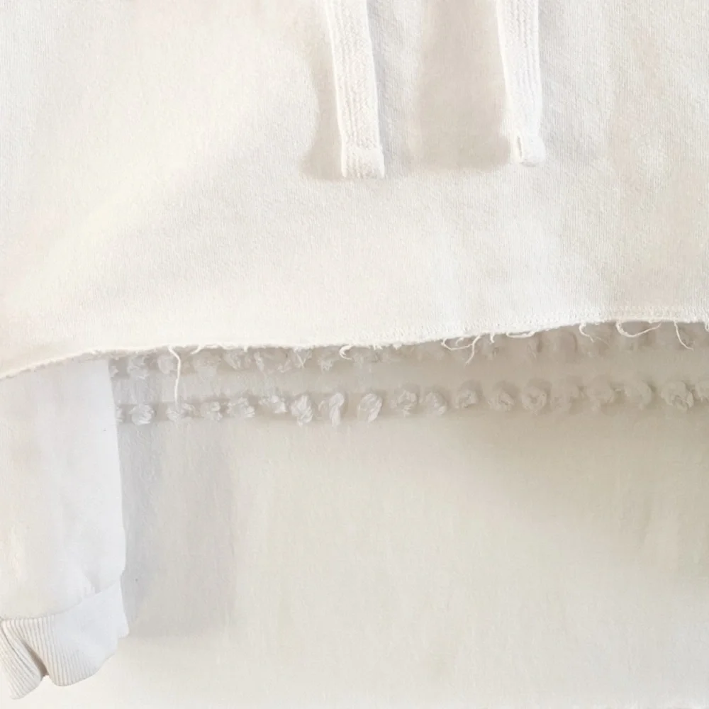 Cotton On white chill crop hoodie sweatshirt s
